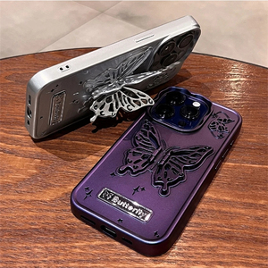 Custodia per telefono con staffa a farfalla in stile coreano per <span class=keywords><strong>iPhone</strong></span> <span class=keywords><strong>12</strong></span> 13 14 15 Pro Max <span class=keywords><strong>Cover</strong></span> antiurto con supporto in <span class=keywords><strong>Silicone</strong></span> morbido - Product Image 4