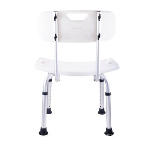 Tabouret de bain avec dossier 51x30 cm en alliage d'aluminium antidérapant pour personnes âgées et enfants, chaise de douche pour salle de bain - Product Image 1