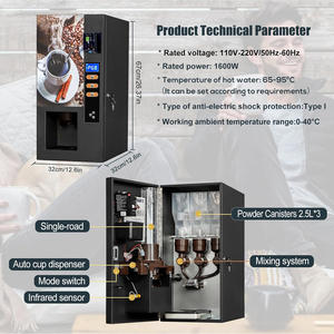 コインアクセプター付き自動インスタントドリンクミニホットアンドアイスコーヒー自動販売機 - Product Image 3