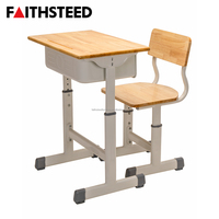 Ensemble de bureau et chaise d'école en MDF jaune avec boîte de rangement pour livres en métal pour poste de travail durable pour étudiants, idéal pour l'étude à domicile