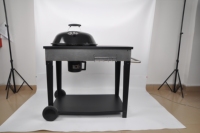 Barbecue charbon de bois moderne NL 22 pouces sur chariot, finition émaillée, haute sécurité pour la maison, le camping et les fêtes