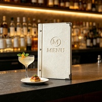 Personnaliser la couverture de menu en cuir PU tendance, dossier de menu pour restaurant
