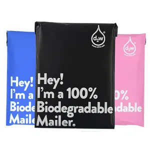 Bolsas de correo de polietileno azul biodegradables, bolsas transparentes de polietileno personalizadas, 100%
