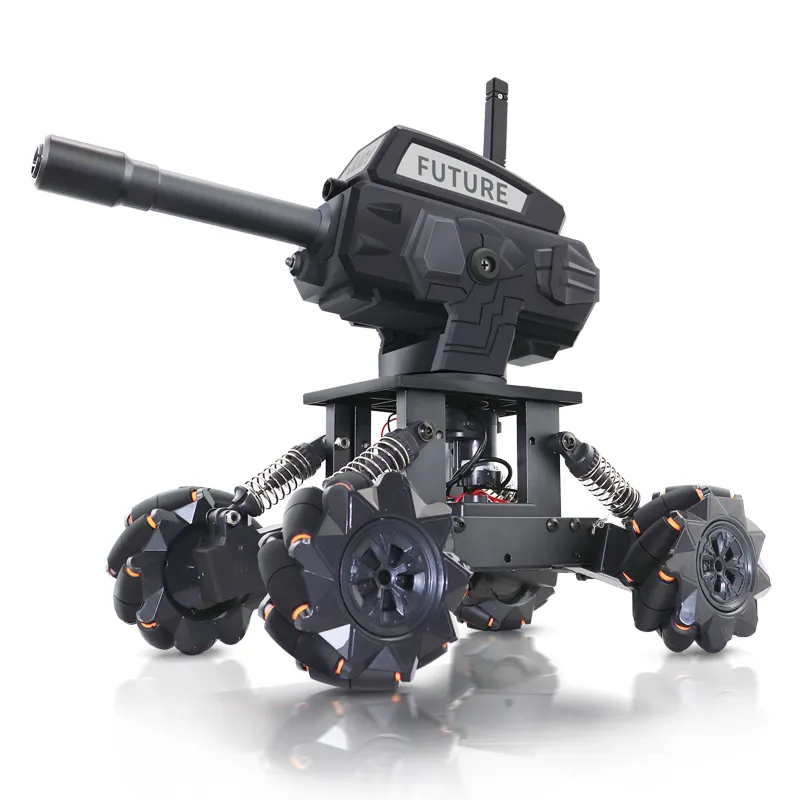 Flytec — pistolet de guerre à eau et mécha, voiture de tir étroite et rotative à 360 degrés, avec musique légère, bricolage, 3 en 1