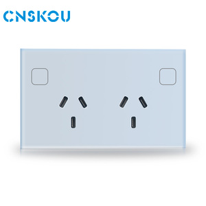 CNSKOU US/AU Standard Glass Panel Tuya Alexa <strong>Wifi</strong> <strong>Smart</strong> Life Products Electric Power Outlet Wall <strong>Socket</strong> Touch <strong>Smart</strong> <strong>Socket</strong> <strong>Wifi</strong> - Product Image 1