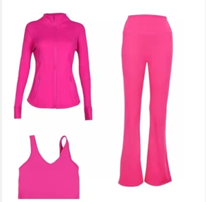 CustomWomen's Sports Suit 3-piece Set Sports <b>Jacket</b> <b>Yoga</b> Wear Leggings Running Fitness <b>Yoga</b> Sports Suit for Women - Product Image 3