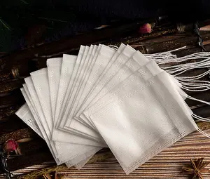100pcs/bag Disposable Different Size Heat Seal Biodegradable Tea Bags Empty Filter Non-woven Fabrics Tea Bag With String