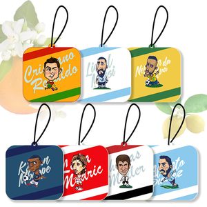 Wholesale Square 7*7cm Custom Logo Hanging Funny Trees Football Car Gifts Men Cologne Style Football Star Car Air Freshener