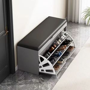Entryway shoe-changing <b>bench</b> for household use with a built-in shoe cabinet and seat Soft-padded seat for shoe <b>rack</b> - Product Image 4