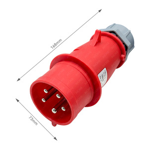 ปลั๊กไฟฟ้ากันน้ำกลางแจ้ง 32A IP66 400V สำหรับไซต์ก่อสร้าง ผลิตจากวัสดุ ABS - Product Image 1