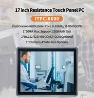 Panel PC Industrial Táctil Resistente de Alto Rendimiento de 17 Pulgadas, Sin Ventilador, Intel I7-10810U, 2 LAN, RS232/485, IP65, TPM2.0, para Control SCADA