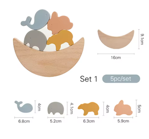 Montessori Holz spielzeug für Babys terne <span class=keywords><strong>Moon</strong></span> Balance Blocks Brettspiele Lernspiel zeug Kinder Stapeln von High Blocks Constructor - Product Image 3