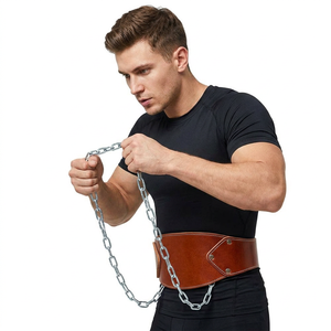 Cinturón de Cuero Ajustable para Levantamiento de Pesas, Entrenamiento Profesional de Gimnasio y Fitness, Cierre de Hebilla, Logotipo Personalizable, Cadena de Acero - Product Image 1