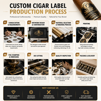 Étiquette de cigare personnalisée avec micro-embossage laser, holographique, anti-contrefaçon, emblème pièce d'or, rouge, pour marques de cigares