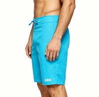 Shorts de bain pour hommes, service OEM, tissés, mi-cuisse, avec cordon de serrage, 100 % polyester, 21 pouces, résistants à l'eau, séchage rapide, extensibles, avec poches