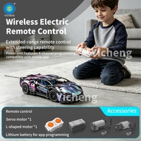 Coche de Carreras RC de Control Remoto, Bloques de Construcción Cyberpunk 1:14, Kit de Modelo de Coche Deportivo DIY con Caja Contenedora