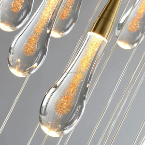 Lustre élégant en cristal en forme de goutte de pluie à suspendre verticalement <span class=keywords><strong>pour</strong></span> escalier, atrium, vestibule - Product Image 6