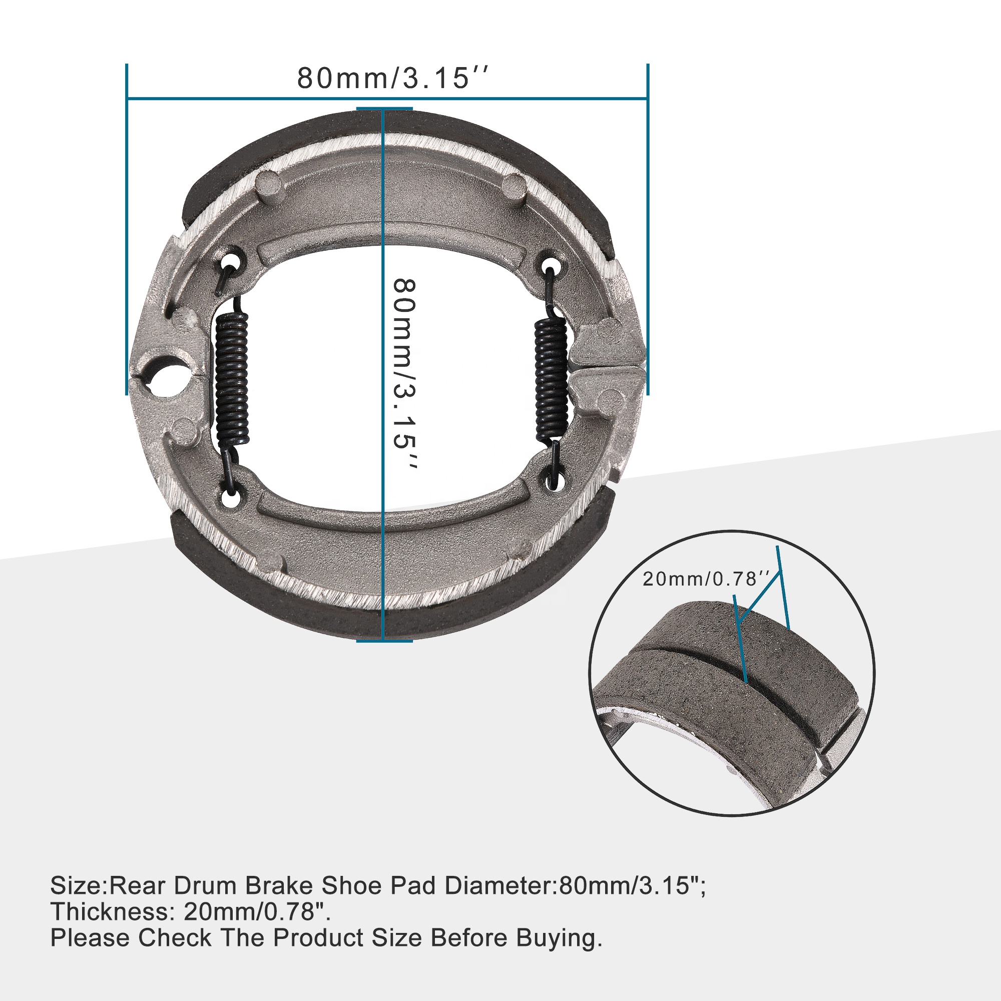 Wolf Scooter Parts Brake Shoe Drum Replacement For 150cc Scooters - Fits Wolf Brand Models Wolf Scooter Brakes