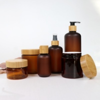 Minyak Esensial Kosmetik perawatan kulit, minyak esensial 50 ml 120 ml 250 ml 500 ml, stoples krim hewan peliharaan dan botol Serum rambut Losion dengan tutup pola bambu