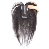 3D frange française postiche pour femmes Air naturel front frange haut supplément de cheveux volumineux frange postiche