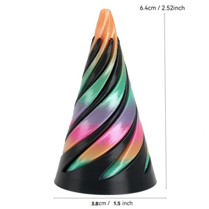 Twisted Stood-Up Geometry Pattern Cartoon Shape Two-color Fingertip Spiral Structure 3D Printed Plastic Fashionable Toys Stress - Product Image 3
