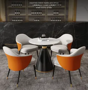 现代商务谈判圆桌和椅子陶瓷咖啡店餐桌和椅子