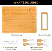 Ensemble de planches à charcuterie en bambou, support magnétique amovible, plateau de service à fromage avec couverts pour les fêtes et les cadeaux de pendaison de crémaillère