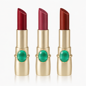 Brillo Labial de Marca Privada con Acabado Espejo, Base Antiadherente, Tubo de Lápiz Labial con Apertura Diagonal Redonda y Recta, Dorado, para Maquillaje Diario - Product Image 1