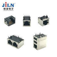 Conector de Red Ethernet RJ45 Lan Wifi, Conector Rj 45 con Luz Led, Conector de Internet Negro, Cable de Conexión Macho Rj9 Hembra