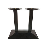 Base de table rectangulaire noire de haute qualité en fonte à double tube plat, pour table de café et de salle à manger, vente en gros, table industrielle d'extérieur
