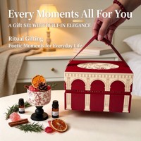 Coffret Cadeau Diffuseur d'Arômes Orientaux Sans Flamme en Céramique avec Pierres de Cristal et Huiles Essentielles pour Décoration d'Intérieur - Vente en Gros