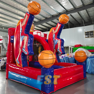 Carnaval de qualité commerciale en plein air Défi pour enfants Jeux de sport But de basket-ball gonflable Jeux de fléchettes de football - Product Image 3