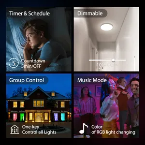 Tuya Smart App Control 300mm 20W RGBCW Colors Flushed Mounted Led Ceiling Lights