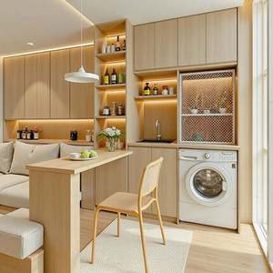 Juego Completo de Muebles de Madera Personalizados para Hotel y Villa, Gabinetes de Sala de Estar, Mesas de Comedor, Librerías, Armarios - Product Image 2