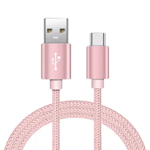 Langlebiges 3ft 6ft 10ft Nylon geflochtenes Schnell ladekabel Typ C USB C Datenkabel Für Huawei