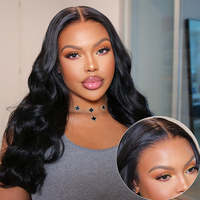 Perruque Lace Front Body Wave sans colle, cheveux humains vierges péruviens, dentelle suisse HD pour femmes