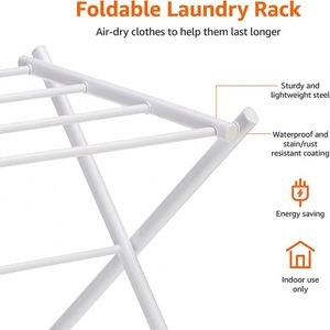 Tendedero de Ropa Plegable de Acero Inoxidable Resistente para Interiores, Portátil - Product Image 2