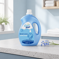 Lessive en poudre aux extraits végétaux en gros, bouteille de 2L, formule détachante, parfum frais pour le nettoyage des tissus domestiques