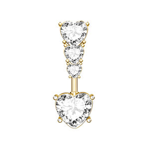 10 Piezas de Anillos de <span class=keywords><strong>Ombligo</strong></span> de Moda Color <span class=keywords><strong>Dorado</strong></span> con Zirconia en Forma de Corazón, Barra Curva de 14G, <span class=keywords><strong>Piercing</strong></span> de <span class=keywords><strong>Ombligo</strong></span> Plateado, Joyería Sexy para Mujer para la Playa - Product Image 5