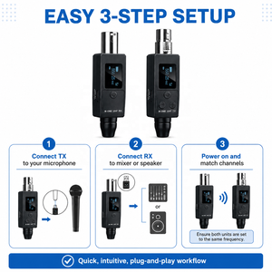 Dinamik ve Kondenser Mikrofonlar için XLR Verici ve Alıcı, Ses Arabirimi, Ses Kartı, Ses Mikserleri, PA Sistemleri, Hoparlörler Tak ve Çalıştır - Product Image 2