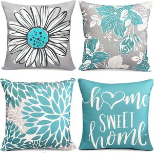 Housses de coussin 100% coton, taies d'oreiller décoratives, housses de coussin carrées imprimées sur mesure pour la maison - Product Image 1