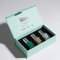 Boîte-cadeau noire à clapet magnétique en papier rigide personnalisée pour ensembles de vernis à ongles boîtes d'emballage cosmétique de luxe avec logo imprimé