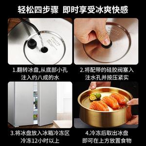 Sashimi Platter 304 Stainless Steel Round Insulated Plate For Seafood Sushi Hotel Meals - Product Image 5