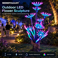 MOMOVALLEY Lampe LED en forme de fleur, éclairage paysager, sculpture lumineuse pour l'aménagement de jardins de villégiature, éclairage de parcs, décoration