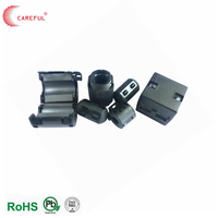 Kabel Inti Ferit Terbelah dengan Klip, Warna Hitam, Abu-abu, Ukuran 3.5/5.5/6.5/7/8mm