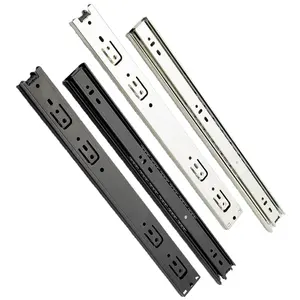 Manufacturer Customization Black White Cabinet Drawer Telescopic Channel Runner Rail Slide Full Extension 450mm Drawer Rail