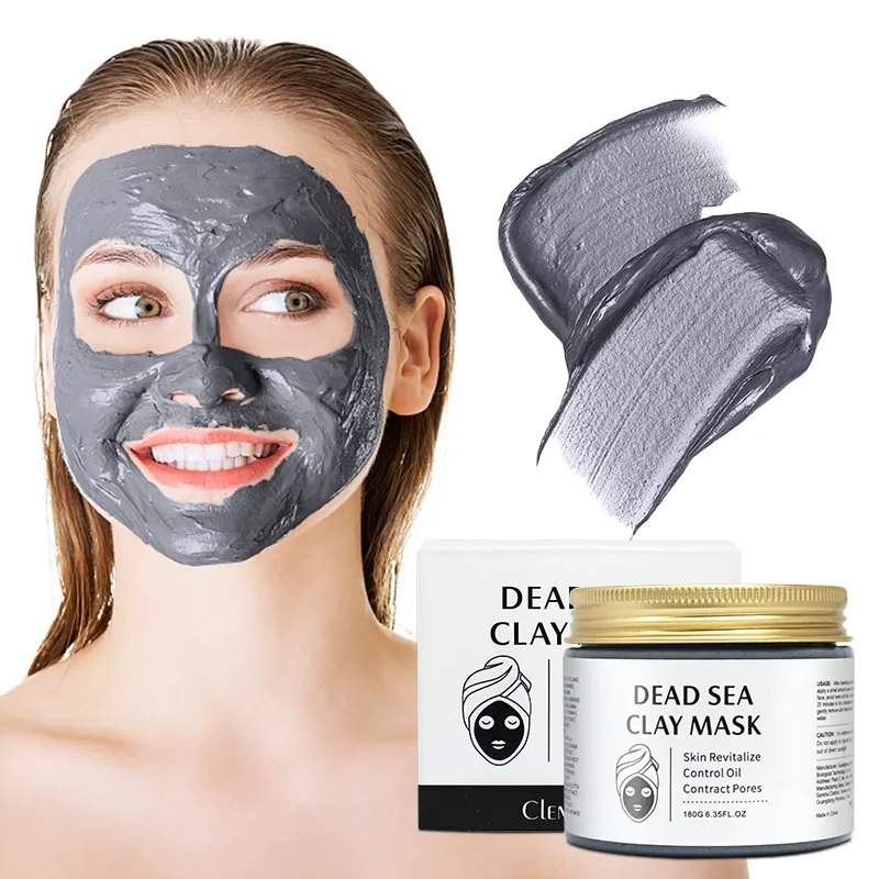 Máscara facial de lama morta do mar 100% vegan, máscara hidratante, remoção de cravos, solo vulcânico, máscara de argila