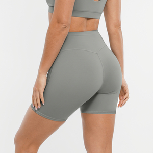 Shorts de sport pour femmes Vractivewholesale, solides, de haute qualité, multi-sports, avec poches, mi-longueur, tissu extensible quadridirectionnel, respirant, pour la salle de sport, le yoga - Product Image 5