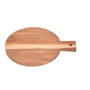 Tabla de Pizza Redonda de Madera de Acacia, Tabla de Cortar de Madera Maciza, Plato para Desayuno con Asa, Bandeja para Servir Filetes - Product Image 4
