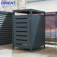 Abri pour poubelle extérieur étanche en aluminium/acier, couleur RAL 7016, 240L, livraison rapide, à vendre